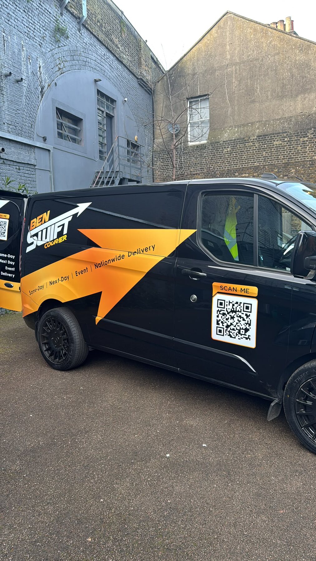 Ben Swift Courier branded van ready for a collection