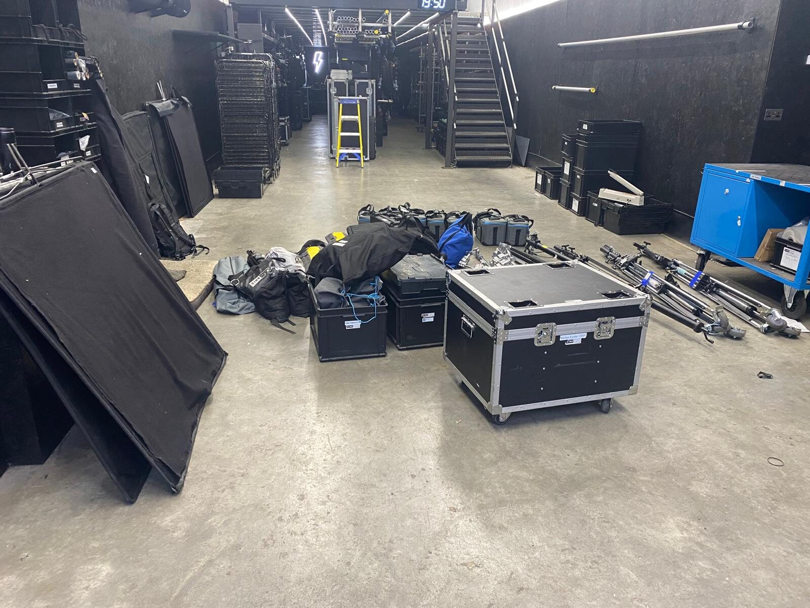 Event and production equipment prepared for courier collection